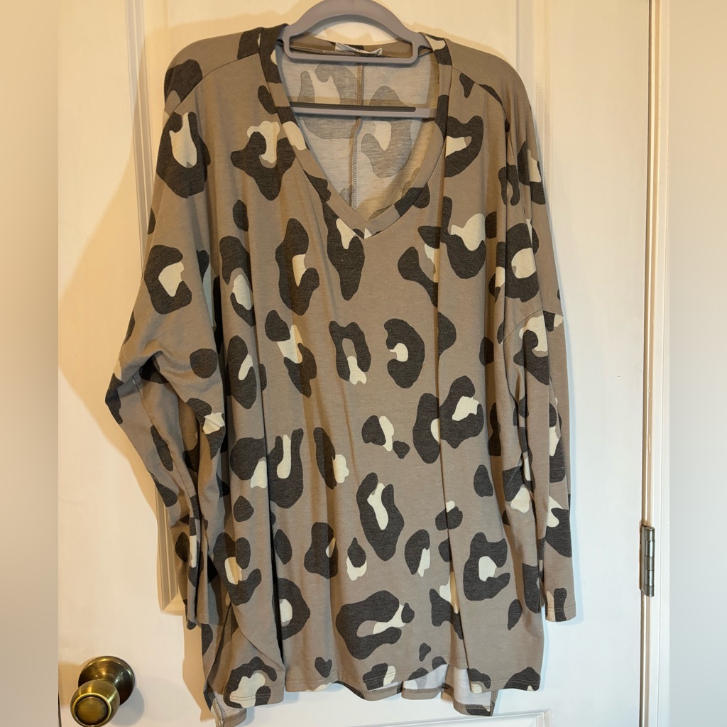 Animal Print Long Sleeve 3x